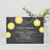 Lantaarns op Chalk Couple's Shower Invite in Yello Kaart (Staand voorkant)