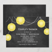 Lantaarns op Chalk Couple's Shower Invite in Yello Kaart (Voorkant / Achterkant)