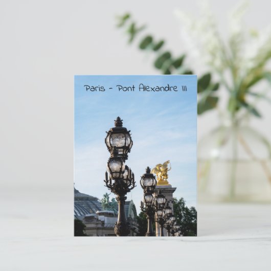 Lantaarns op Pont Alexandre III - Parijs, Frankrij Briefkaart (Staand voorkant)