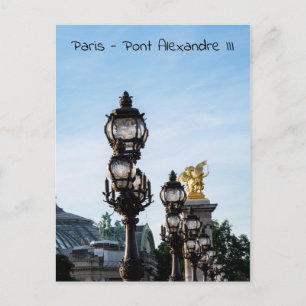 Lantaarns op Pont Alexandre III - Parijs, Frankrij Briefkaart