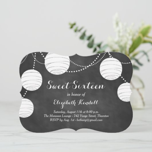 Lantaarns op uitnodiging van Chalk Sweet Sixteen (Staand voorkant)