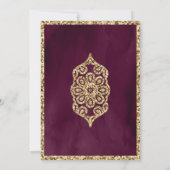   Lantaarns Plum Gold Muslim Weduwen Kaart (Achterkant)