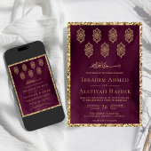   Lantaarns Plum Gold Muslim Weduwen Kaart