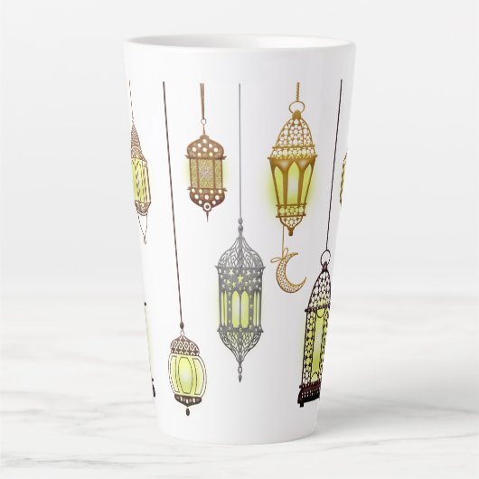 Lantaarns Ramadan Mubarak Oriëntaals Arabisch Mosl Latte Mok (Voorkant)