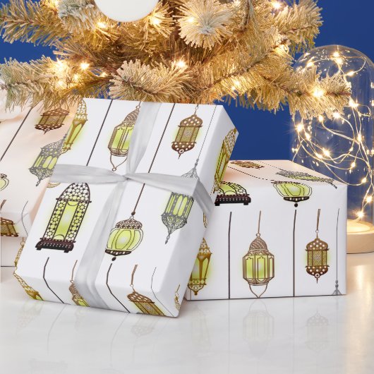 Lantaarns Ramadan Mubarak Oriëntaals Arabische Mos Cadeaupapier (Feestdagen)