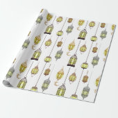 Lantaarns Ramadan Mubarak Oriëntaals Arabische Mos Cadeaupapier (Uitgerold)