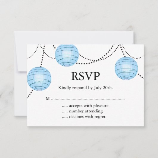 Lantaarns RSVP in blauw (Voorkant)