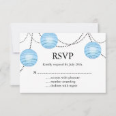 Lantaarns RSVP in blauw Kaartje (Voorkant)