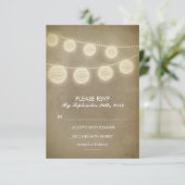 lantaarns rustieke bruiloft RSVP kaarten Kaartje (Staand voorkant)