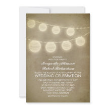  lantaarns rustieke huwelijksuitnodiging