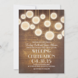 Lantaarns rustieke land bruiloft uitnodiging