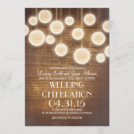 Lantaarns rustieke land bruiloft uitnodiging