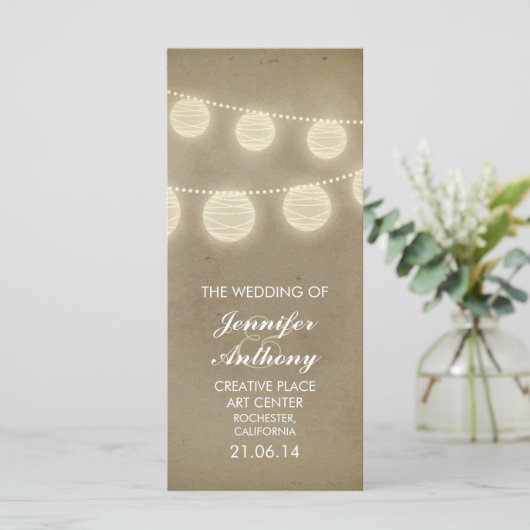 lantaarns stijlvolle bruiloft programma's (Staand voorkant)