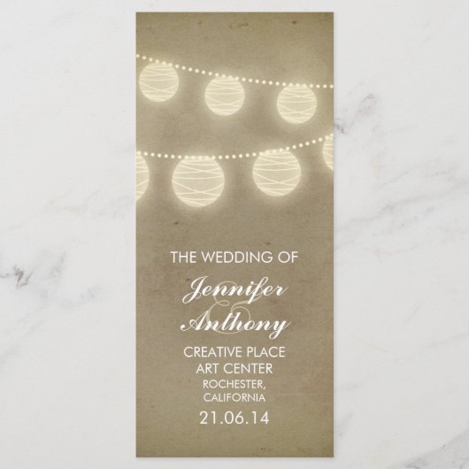  lantaarns stijlvolle bruiloft programma's (Voorkant)