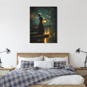 Lantaarns van verlangen canvas afdruk (Insitu (Slaapkamer))