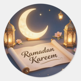 Lantaarns van Zegen – Lichtgevende Lantaarn Kunst  Ronde Sticker