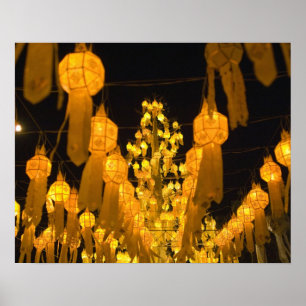 Lantaarns voor het Loi Krathong-festival. Poster