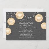 Lantaarns voor het uitnodigen van grijze bruiloft kaart (Voorkant)