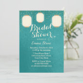 Lantaarns Vrijgezellenfeest Modern Blauwgroen Groe Kaart (Staand voorkant)