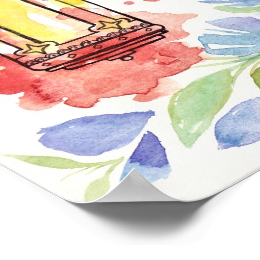 Lantaarns waterverf poster (Hoek)