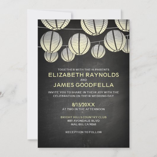 Lantaarns Wedding Invitations Kaart (Voorkant)