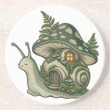 Lantaarnslak Paddenstoelen Cottage Onderzetter