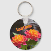 Lantana Felgekleurde Botanische Bloemen Sleutelhanger (Voorkant)