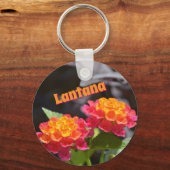 Lantana Felgekleurde Botanische Bloemen Sleutelhanger (Voorkant)