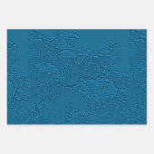 Lantana Floral Teal Blue Design Inpakpapier Vel (Voorkant)
