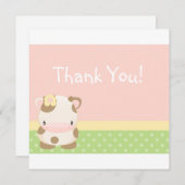 Lanterfant de moo-Koe van het Boerderij danken u Bedankkaart (Voorkant / Achterkant)