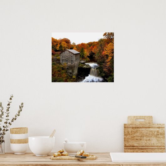 Lanterman's Mill in de herfst Poster (Keuken)