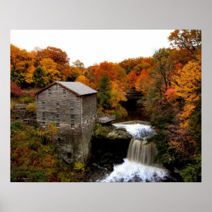 Lanterman's Mill in de herfst Poster