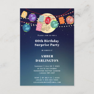 Lantern and Moonlit Birthday Party Kaart