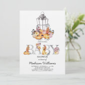 Lantern Baby shower Waterverf herfst Kaart (Staand voorkant)