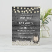  Lantern Baby's Breath Flowers Barn Wedding Kaart (Staand voorkant)