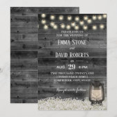  Lantern Baby's Breath Flowers Barn Wedding Kaart (Voorkant / Achterkant)