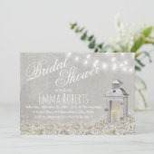 Lantern & Baby's Breath Rustic Vrijgezellenfeest Kaart (Staand voorkant)