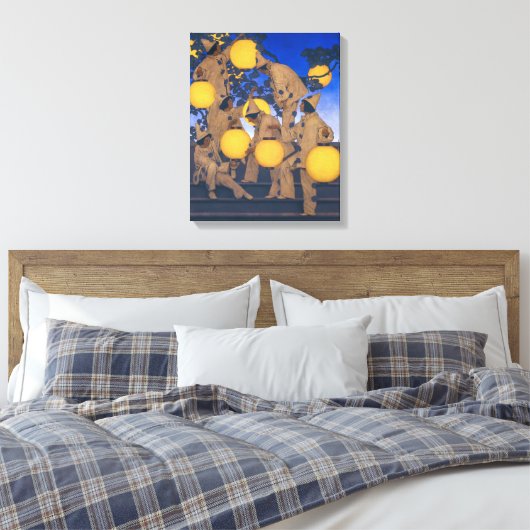 Lantern Bearers | Maxfield Parrish | Canvas Afdruk (Insitu (Slaapkamer))