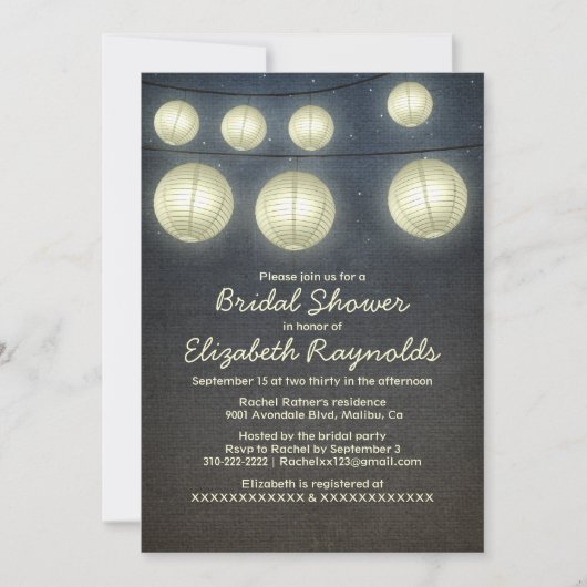 Lantern Bridal Shower Invitations Kaart (Voorkant)