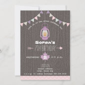 Lantern Camping Outdoor Wilderness Birthday Party Kaart (Voorkant)