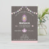 Lantern Camping Outdoor Wilderness Birthday Party Kaart (Staand voorkant)