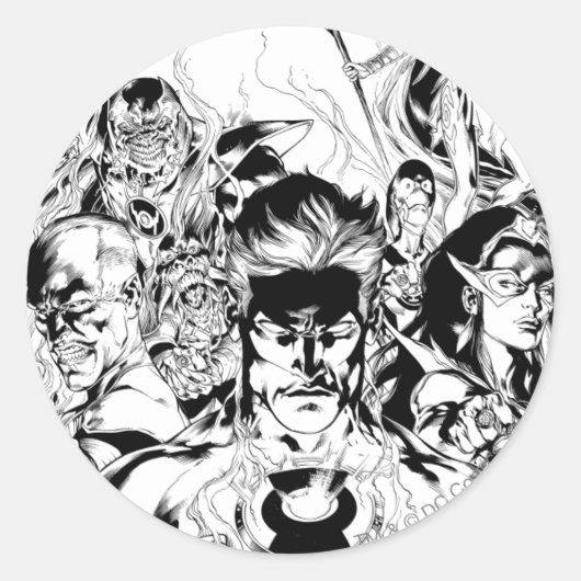 Lantern Corps Group Shot Ronde Sticker (Voorkant)