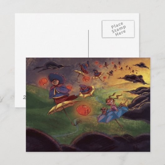 Lantern-dames Briefkaart (Voorkant / Achterkant)