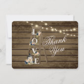 Lantern en Flowers Rustic Dank u Kaart van de Nota Notitiekaartje (Achterkant)