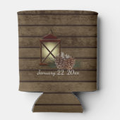 Lantern en Pinecones Schuur Hout Blikjeskoeler (Achterkant)