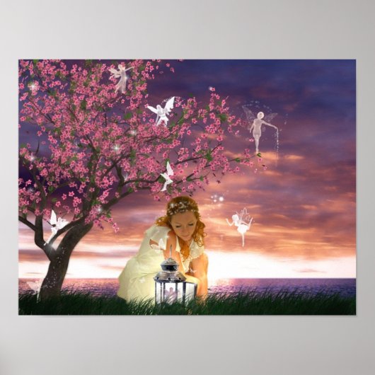Lantern Fairies Poster Print (Voorkant)