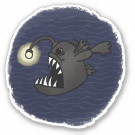 Lantern Fish Comic Book Style Sticker