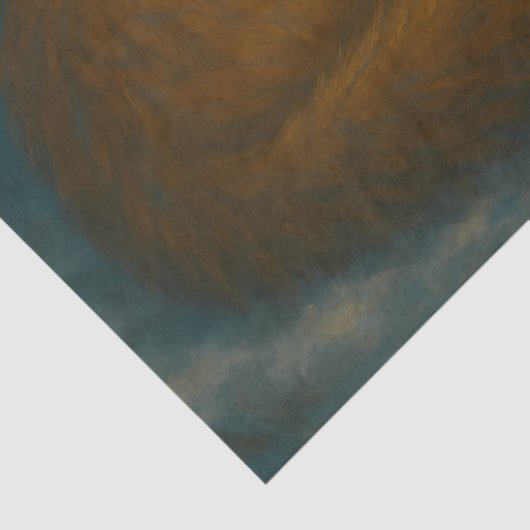 Lantern Fox Under the Holly Moon Winter Decoupage  Tissuepapier (Detail)