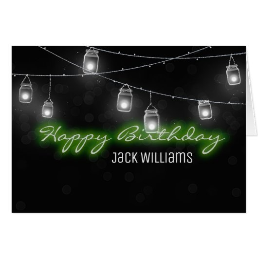 Lantern Jars and Neon Birthday Sign (Voorkant Horizontaal)
