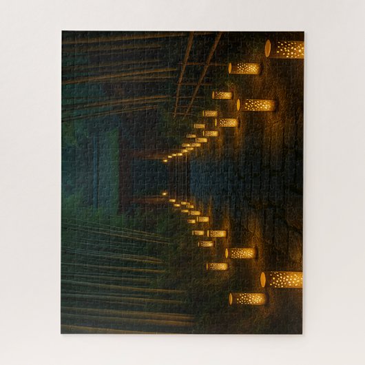 Lantern-Lit Stone Path through Bamboo Grove Legpuzzel (Verticaal)